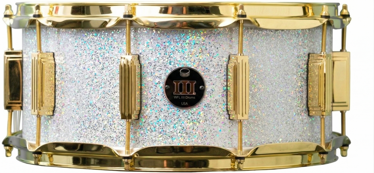 Snare 6.5" x 14" GALAXY SPARKLE Arctic White