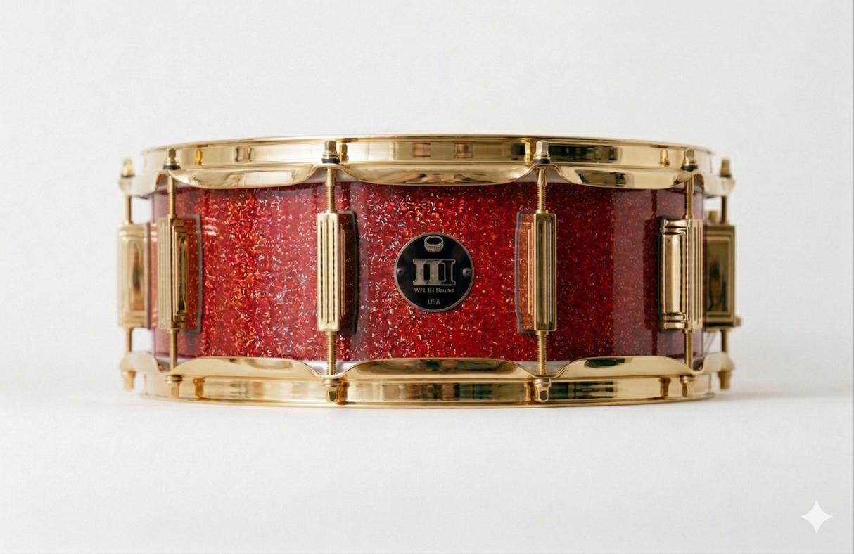 Snare 5.5" x 14" GALAXY SPARKLE Ruby Red