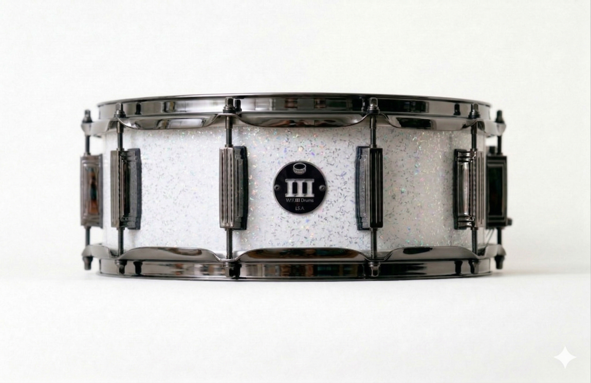 Snare 5.5" x 14" GALAXY SPARKLE Arctic White