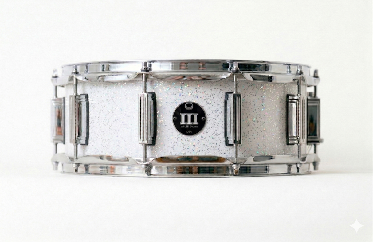 Snare 5.5" x 14" GALAXY SPARKLE Arctic White