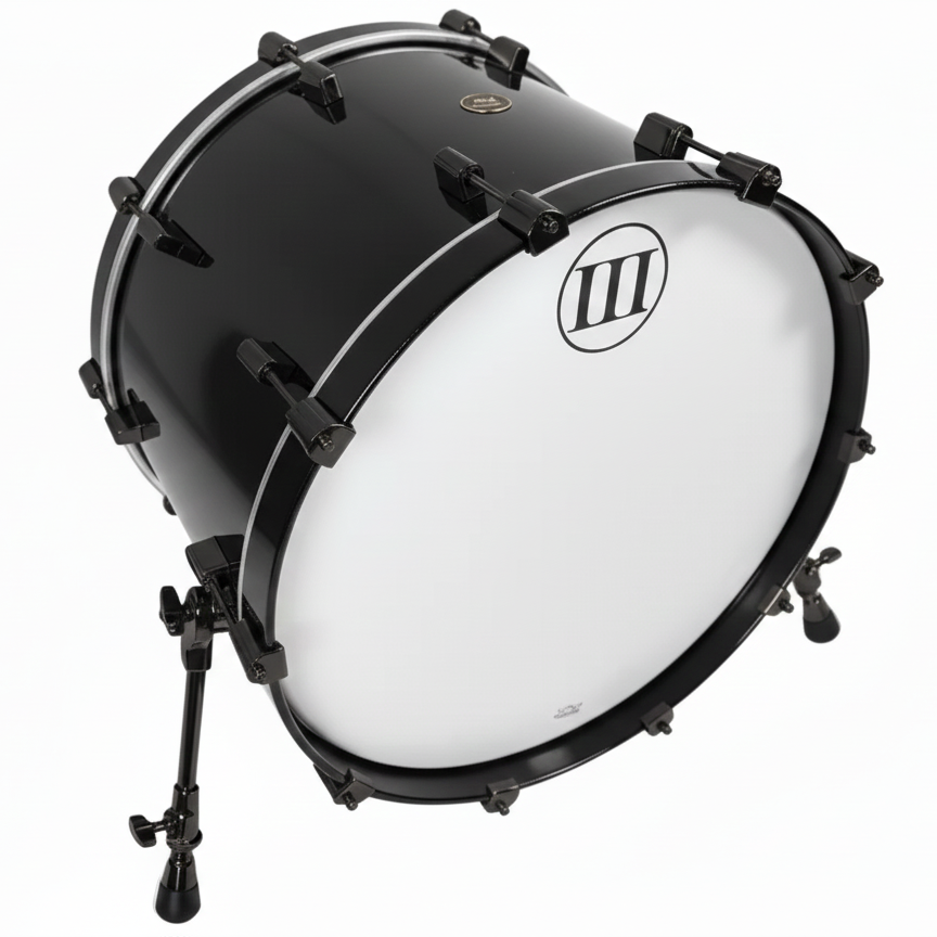 Black and white drum on a white background