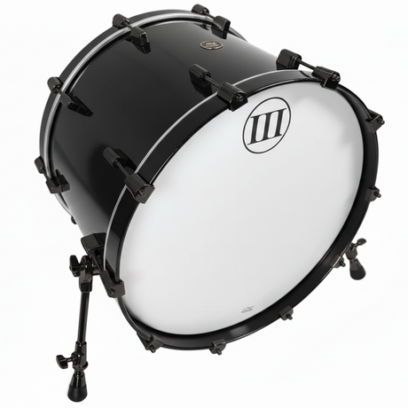 Black and white drum on a white background