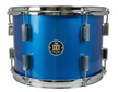 Blue drum with chrome hardware on a white background